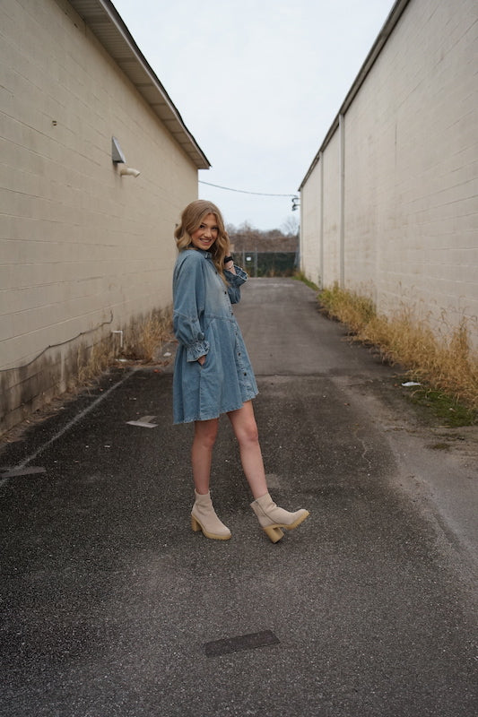 Sweet Sunday Denim Dress